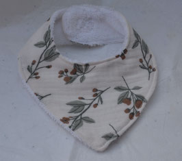 Bavoir poupée double gaze feuillages