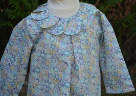 Blouse 12 mois Liberty Michèle col pétales Je reviens bientôt!