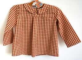 blouse 18 mois garçon seersucker vichy cognac.