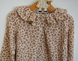 Blouse 4 ans double gaze léopard clair