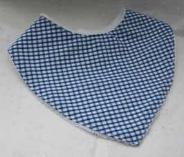 Bavoir carreaux bleus doublé éponge bambou