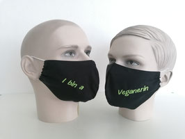 Fremdschutz - Rundmaske - I bin a Veganerin (einzeilig auf beiden Seiten)