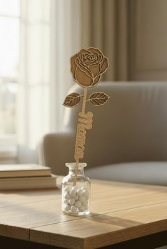 Rose en bois personnalisée