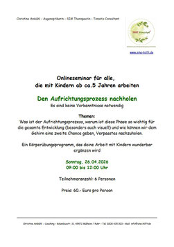 Onlineseminar zum Aufrichtungsprozess