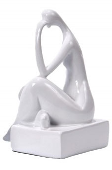 Statuette femme de couleur blanche 15cm
