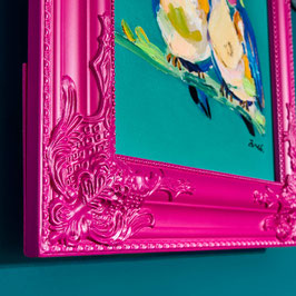 Cadre baroque magenta 30x30cm