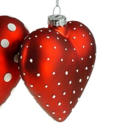 Coeur en verre a petits pois