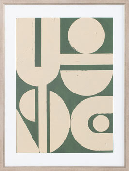 impression vert et beige 205242