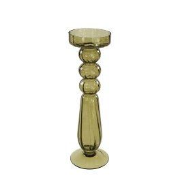Bougeoir vert fumé venice 30cm 55074