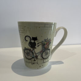 Mug conique 350ml chat sur velo