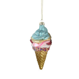 Boule de Noel glace bleu