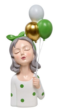 statue jeune femme 37cm verte