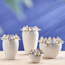 Vase " haut " avec oiseaux