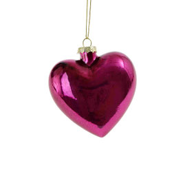 Coeur en verre prune nacré