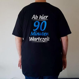 T-Shirt "Wartezeit" (schwarz, deutsch)