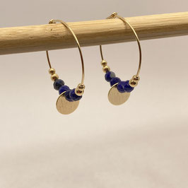 Boucles dorées Lapis Lazuli, REF: BOD12-10