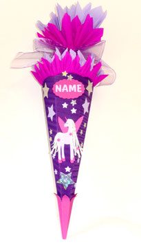 Schultüte Einhorn Pegasus lila pink