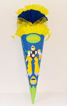 Schultüte Roboter blau gelb