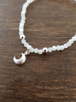 Armkette Mond - mit weissem Labradorith facettiert