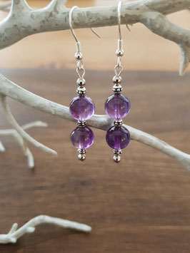 Ohrringe Amethyst - mit Zierperlen