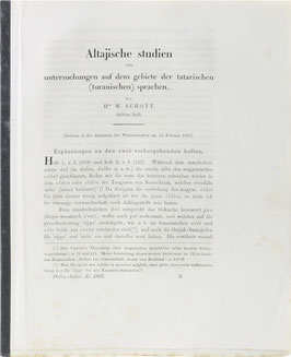 Schott, W. - Altajische studien oder untersuchungen auf dem gebiete der tatarischen (turanischen) sprachen