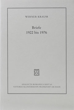 Krauss, Werner - Briefe 1922 bis 1976