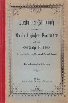 Freidenker-Almanach - Freireligiöser Kalender auf das Jahr 1895 - Vierundzwanzigster Jahrgang