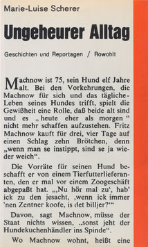 Scherer, Marie-Luise - Ungeheurer Alltag - Geschichten und Reportagen