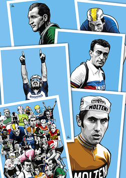 PACK COLLECTION 20 Cartes postales "LÉGENDES DU CYCLISME""