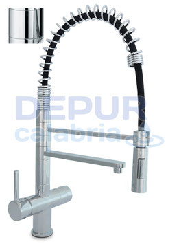 Rubinetto a molla 3 vie 3/8" Cromo