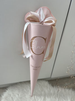 M79/ Schultüte uni hellrosa rosegold weiß