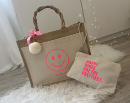 10/ Shopper mit Bommel u passender Pouch