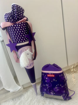 M78/ Schultüte Einhorn aubergine