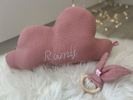 11/ Babygeschenkset Kuschelwolkenkissen und Greifling