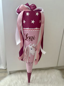 A/ Schultüte Einhorn beere bordeaux