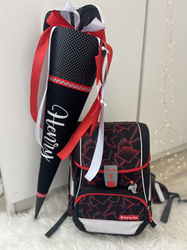 Schultüte schwarz rot