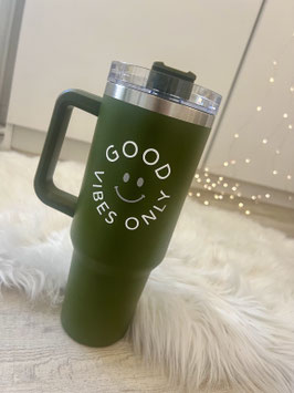 Trinkbecher olive good vibes