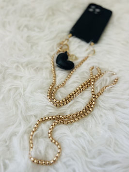 Handykette gold mit Herzanhänger