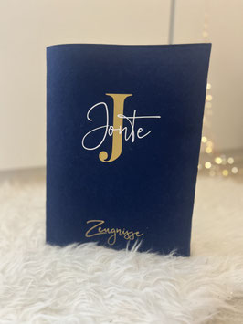 D/ Zeugnismappe geplottet dklblau gold