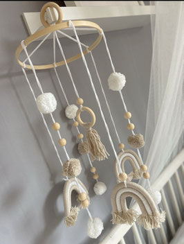 Mobile Macrame Rainbow beige creme