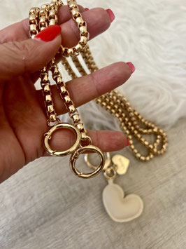 Handykette gold mit Herzanhänger
