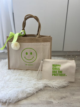 1aSet/ Shopper mit Bommel u passender Pouch