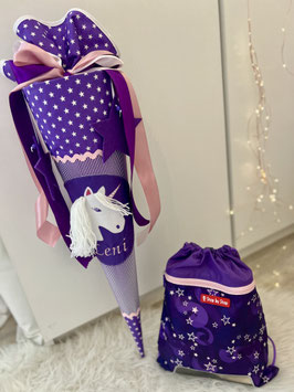 M85 / Schultüte Einhorn lila