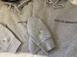 10/Hoodie Pärchen hellgrau
