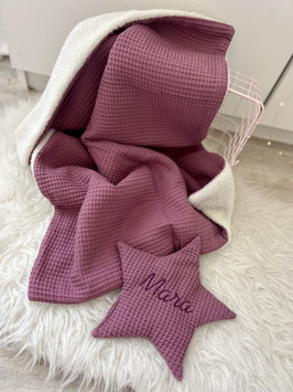 12/ Baybgeschenkset Kuscheldecke 80x60cm und Kirschkernkissen