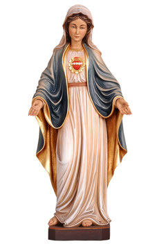 Statua Sacro Cuore di Maria in legno