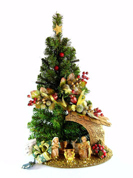 Albero di Natale con statue Natività modello Zircone