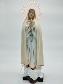 Statua Madonna di Fatima in resina cm. 37 con aureola illuminata