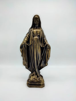 Statua Madonna Miracolosa in resina color bronzo antico cm 40