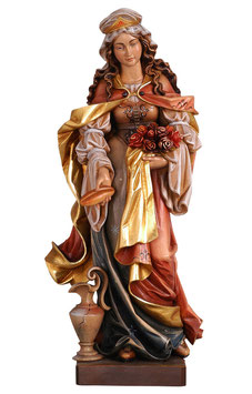 Statua Santa Elisabetta con pane in legno